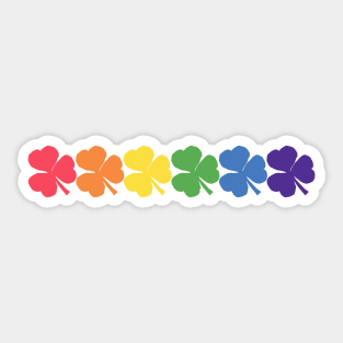 Six Rainbow Colored Shamrocks for St Patricks Day Sticker